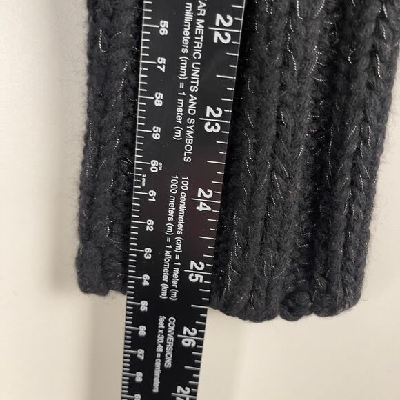 VTG Y2K Gap Lambswool Angora Chunky Knit Black Silver Turtleneck Sweater Medium - Picture 12 of 12